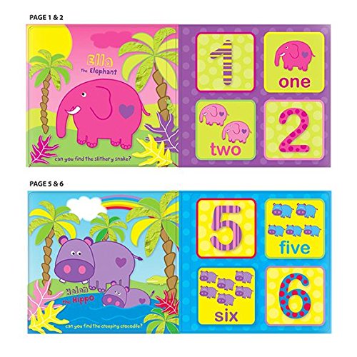 Set of 4 Baby Bath Books   First Words ABC Letters & Numbers   Plastic Coated & Padded   Floating Fun Educational Learning Toys for Toddlers & Kids