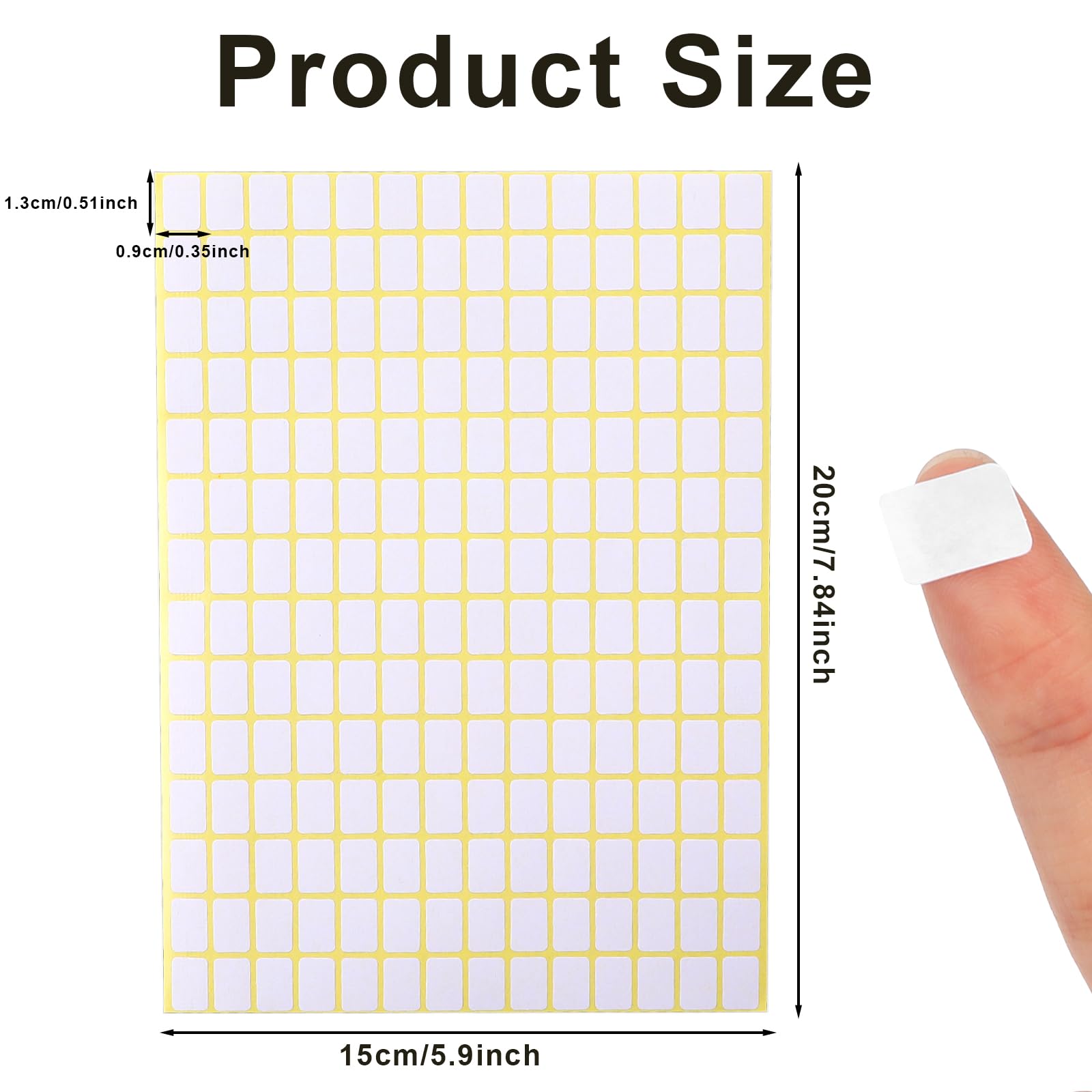 2940 Pcs Small White Label Stickers 13 X 9 mm Blank Matte Rectangular Labels Removable Sticky Labels Price Stickers for Jars Boxes File Folders Envelopes School Office Kitchen