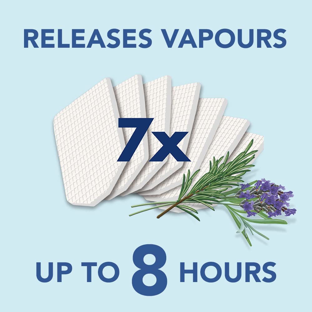 Vicks VapoPads Rosemary & Lavender - Pads with Essential Oils - Pack of 7 - Compatible with our Humidifiers, Inhalers & Diffusers - Suitable for Colds, Congestion - Releases Soothing Vapours - VBR7