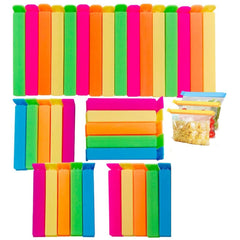 36 Pcs Food Storage Bag Clips, Plastic Sealing Bag Clips in 3 Sizes & 6 Colours Reusable Food Bag Clips Colorful Plastic Bag Sealing Clips.