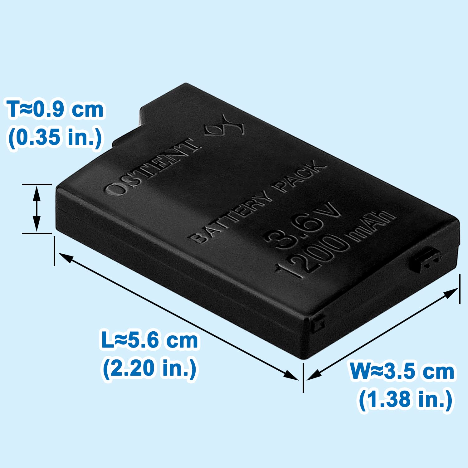 OSTENT 1200mAh 3.6V Lithium Ion Rechargeable Battery Pack Replacement for Sony PSP 2000/3000 PSP-S110 Console