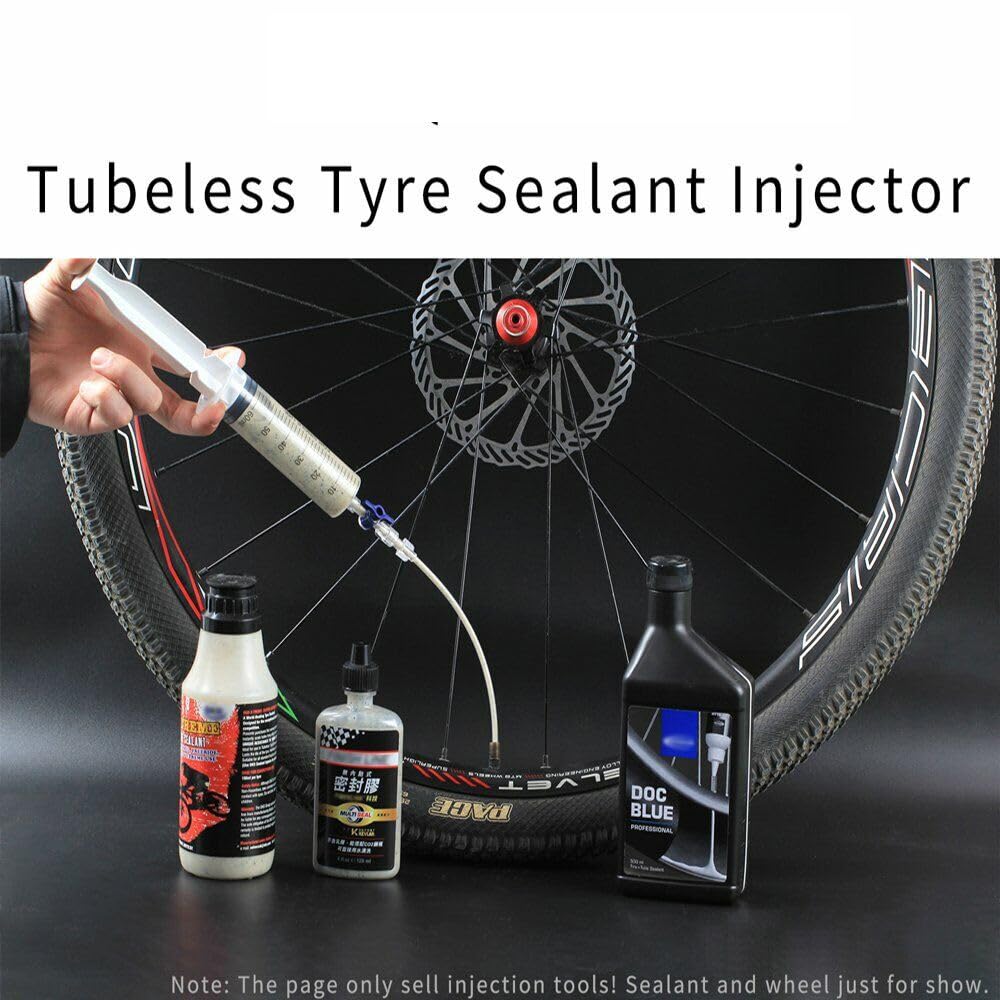 XBERSTAR Tubeless Tire Sealant Injector Bike Tubeless Tyre Oil Sealant Injector Syringe Tool Bicycle Tire Filling (Tubeless Tire Sealant Injector)