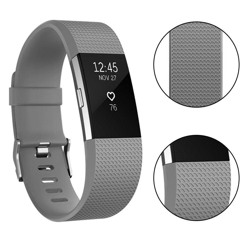 Vancle Pack 4 Replacement for Charge 2 Strap, Watchbands Soft Comfortable Accessory Straps for Fitbit Charge 2 (04 Champagne,Grey,White,Blush pink, S)