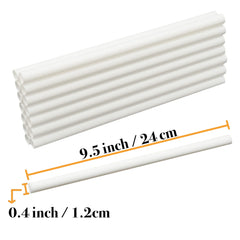 14 White Cake Dowels,Cake Support Rods,Plastic Cake Stand Sticks Cake Round Dowels for Tiered Cake Construction and Stacking Support (0.4 Inch Diameter, 9.45 Inch Length)