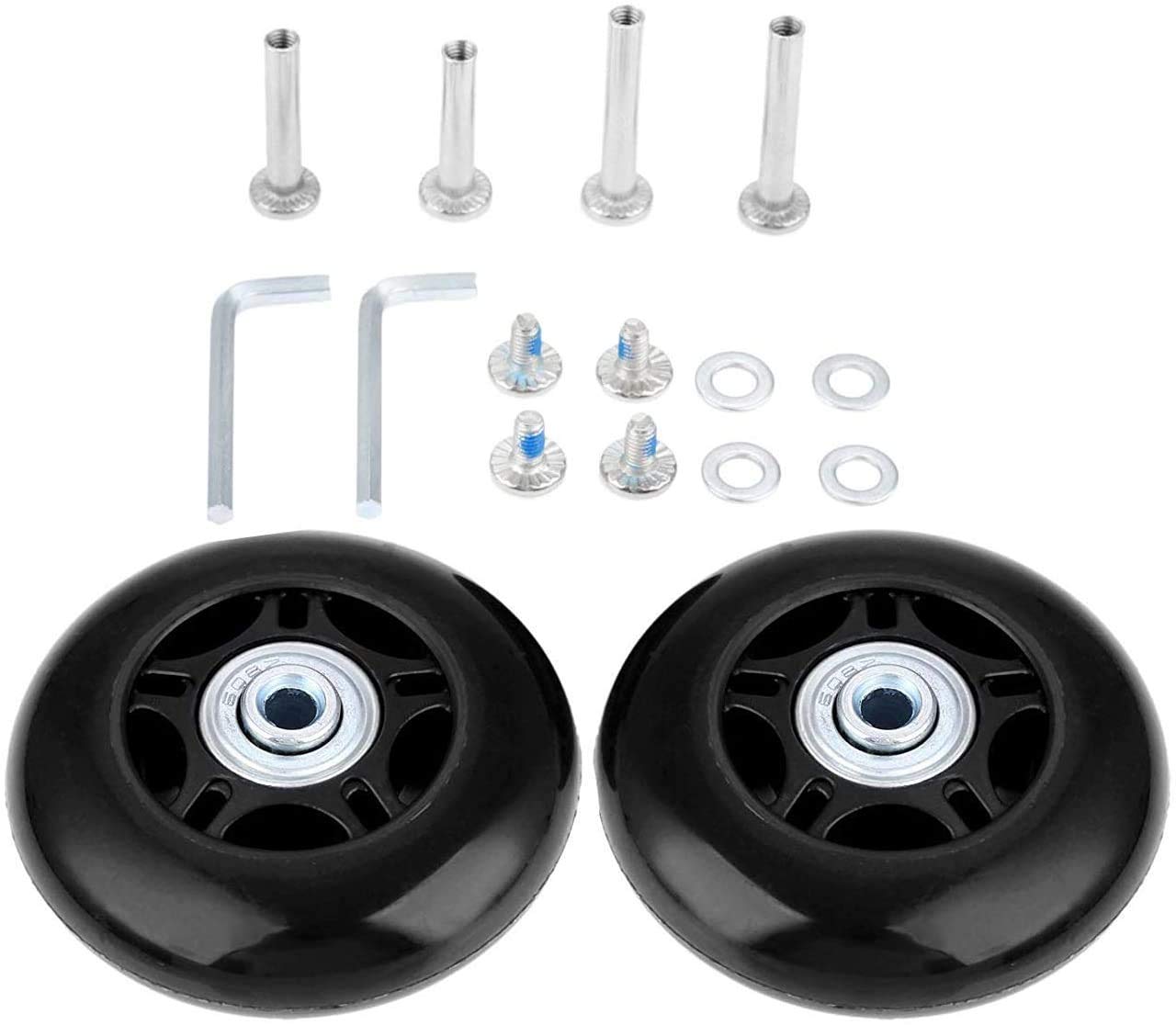 Lovetao Luggage Suitcase Wheels Replacement Kit 40x18mm/1.57 inchesx0.71 inches w/ABEC 608zz Inline Outdoor Skate Replacement Wheels, Set of (2) Wheels (OD:40 W:18 ID:6 Axles:30&35