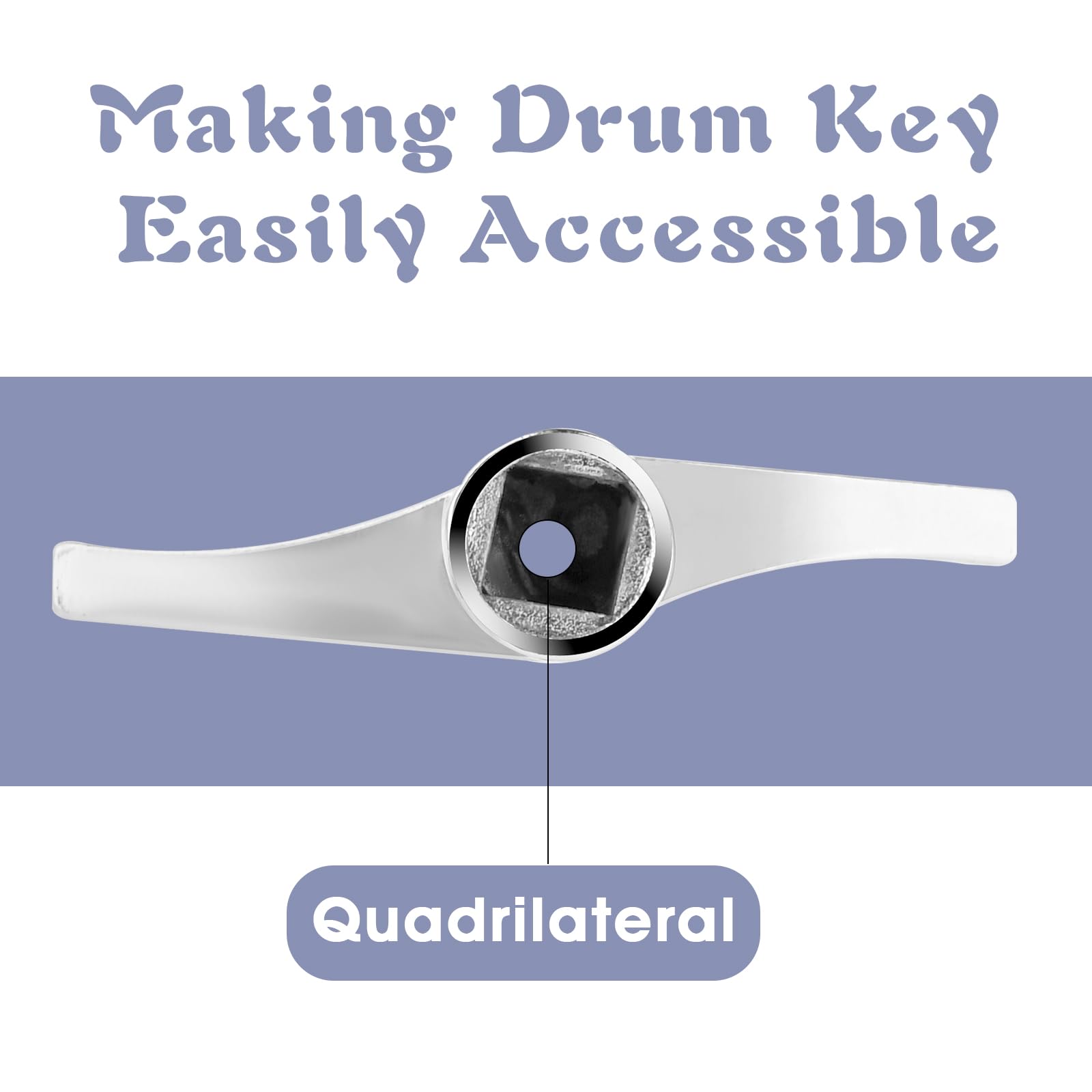 Ouligay 2 Pcs Drum Key Drum Tuner Universal Drum Tuning Key For Acoustic And Electronic Drums (Zinc Alloy, Quadrilateral)