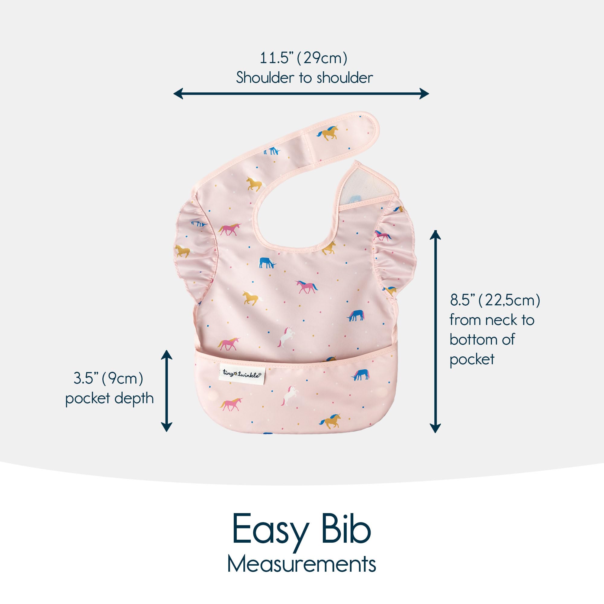 Tiny Twinkle 3Pack Bibs Mess Proof Baby Bib Waterproof Feeding Bibs Weaning Bibs For Toddlers 0-24months Machine Washable and Adjustable Side Closure Great for Travel Baby Food Bibs