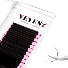 VEYES Cashmere Individual Lash Extensions 0.03 0.05 0.07 C/CC/D Curl 8-20mm Mixed & Single Length Volume Eyelashes Tray, Matte Black, Professional Supplies for Lash Techs (0.03 D 15-20mm)