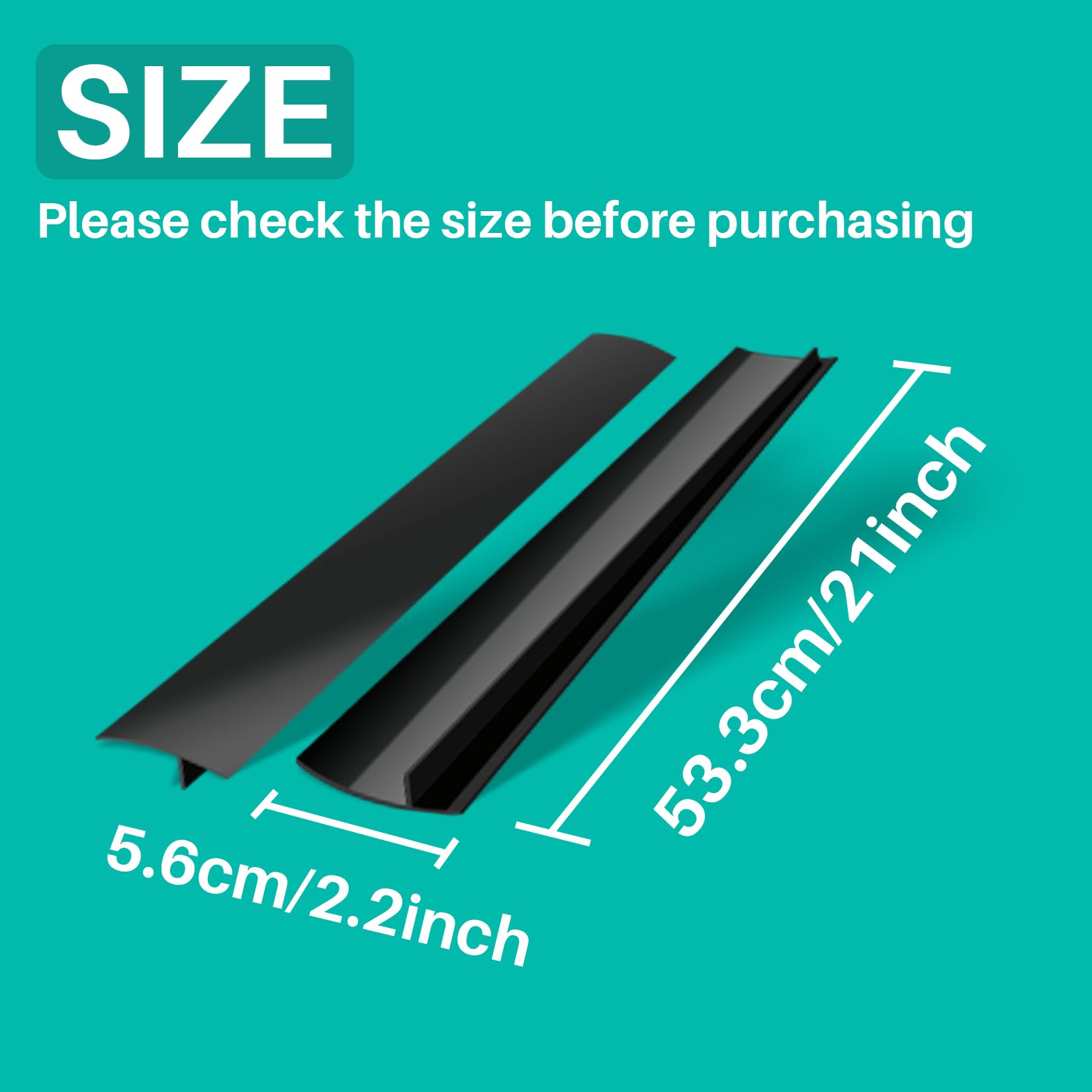 Gap Filler for Stove and Counter, Kitchen Stove Counter Gap Cover Silicone Gap Cover Between Stove and Counter 21 Inches Stove Gap Filler Heat Resistant Cover Easy Clean Black