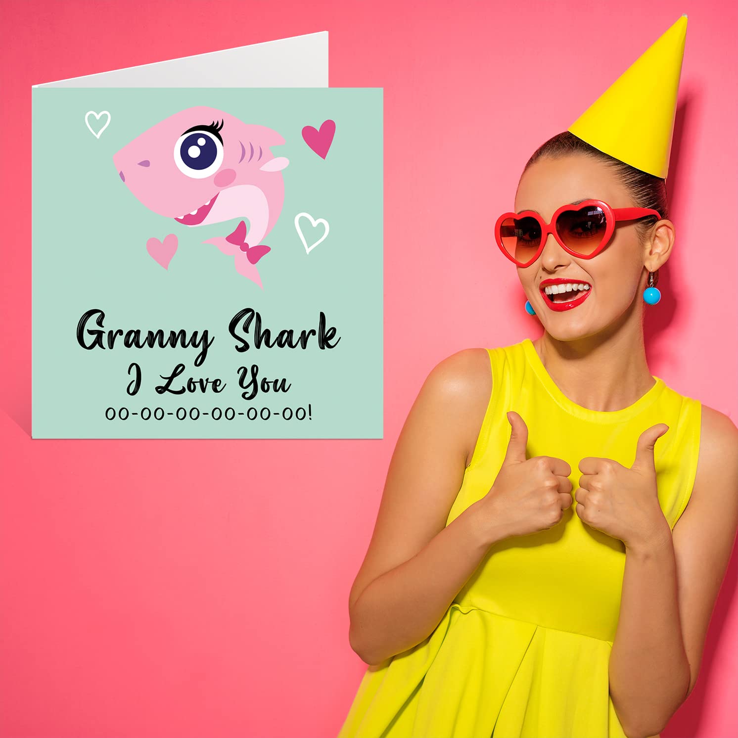 Birthday Cards for Granny - Granny Shark - Granny Mothers Day Card from Granddaughter Grandson, Happy Birthday Granny from Toddler Baby, 145mm x 145mm Seasonal Granny Gran Funny Greeting Cards