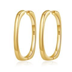 NEVEGE Gold Hoop Earrings Large Gold Hoops Earrings for Women Hypoallergenic Square gold Earrings for Women Big Hoop Earrings for Women 35MM 40MM