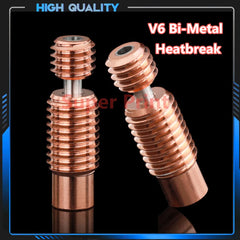 Super Print 1pc Bi-Metal Heatbreakand1pc V6 Titanium Alloy Heat Break for V6 HOTEND Heater Block 1.75MM Filament Smooth.(Bi-MetalandTitanium Alloy)