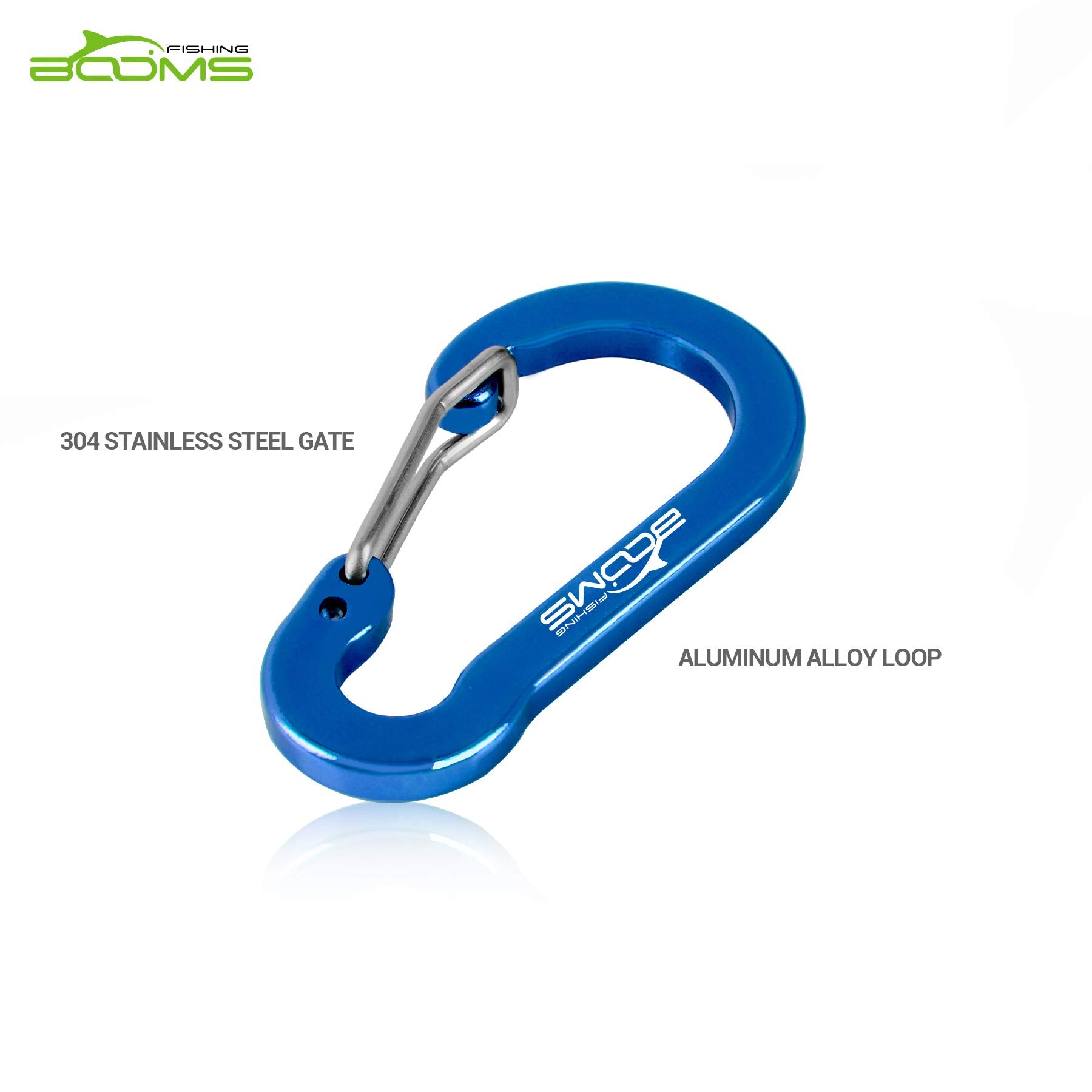 Booms Fishing CC1 Multi-Use Carabiner Clip, 6 Pack Small Caribeener Clips, Mini Keychain Caribeaner Clip 2 inch, Aluminum D Ring Carabiners, Blue