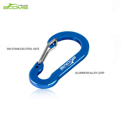 Booms Fishing CC1 Multi-Use Carabiner Clip, 6 Pack Small Caribeener Clips, Mini Keychain Caribeaner Clip 2 inch, Aluminum D Ring Carabiners, Blue