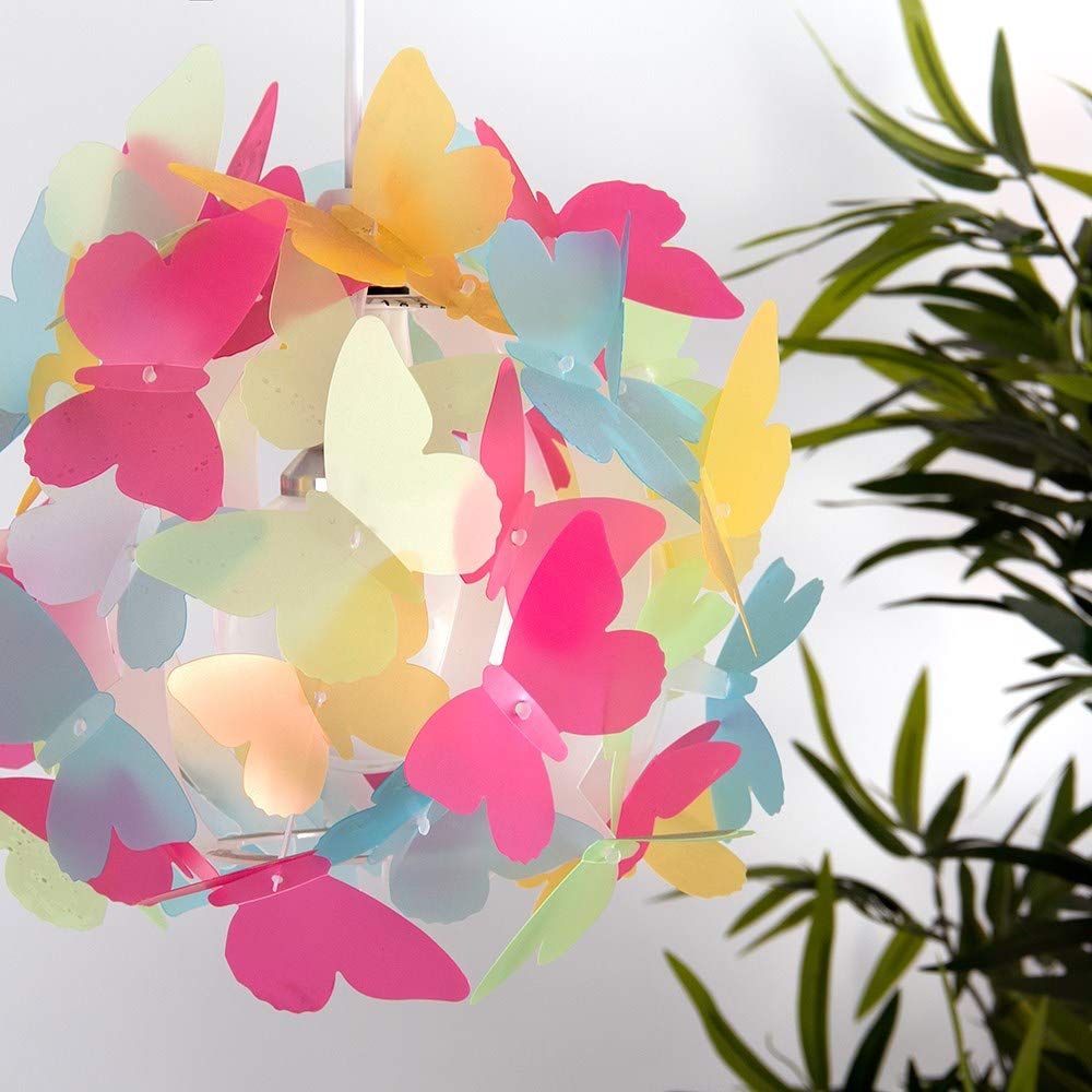 MiniSun Stunning Modern Multi Coloured Butterflies Ceiling Pendant Bedroom Light Lamp Shade