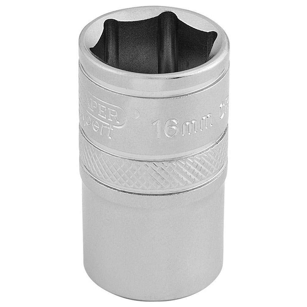 Draper 16606 1/2 inches Square Drive 6 Point Socket, 16mm Size