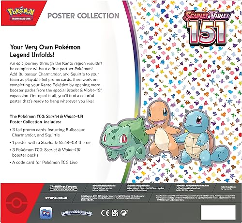 Pokémon TCG: Scarlet & Violet—151 Poster Collection (3 Boosters & 3 Foil Promo Cards)