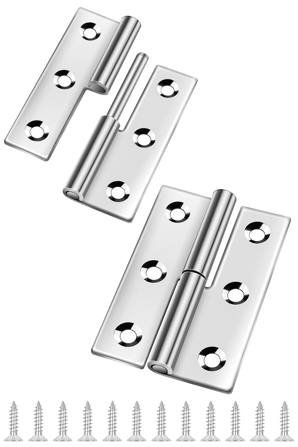 2 Pcs Lift Off Hinges 3 Inch, Bolatus Small Slip Joint Flag Hinges Detachable Hinges 304 Stainless Steel Door Hinges Right Handedness