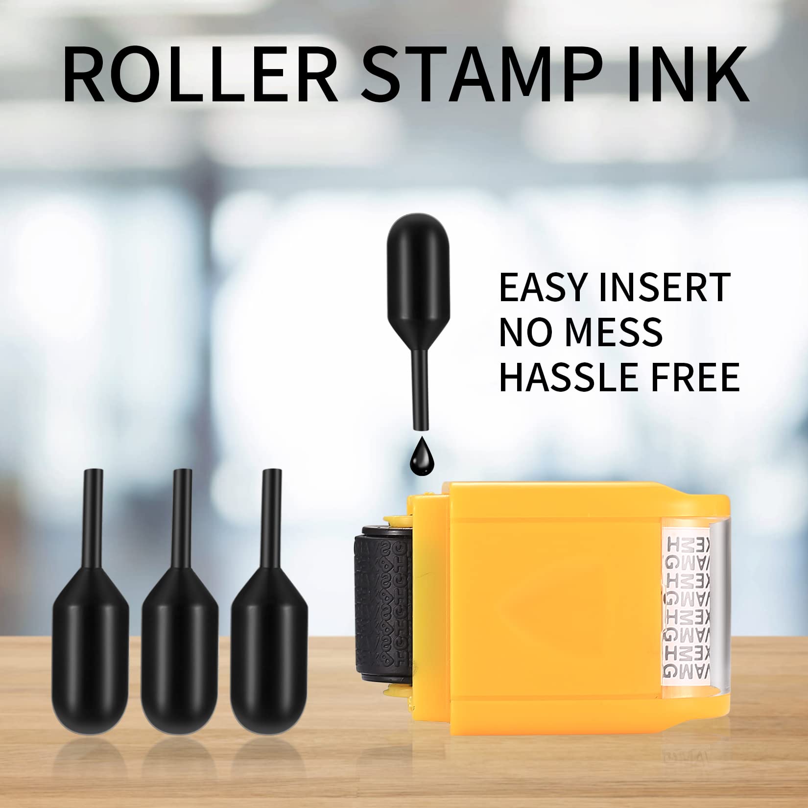 18 Pcs Identity Theft Protection Roller Stamp Ink Set, Data Defender Ink Refills for Confidential Roller Stamp, ID Security Theft Protection Roller Stamp Inks, Stamp Roller Ink Replacement