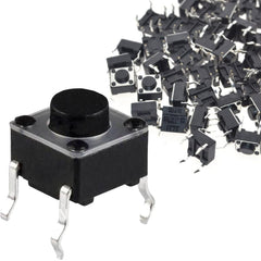 DAOKAI 100PCS Tactile Tact Push Button 4Pin 6x6x5mm Vertical Momentary Switch Miniature Button Electronic Components for Panel PCB