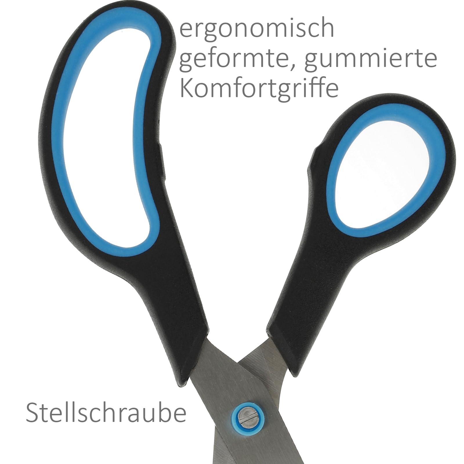 Westcott N-9002700 Easy Grip Soft Grip Scissor - Black/Blue (Set of 3)