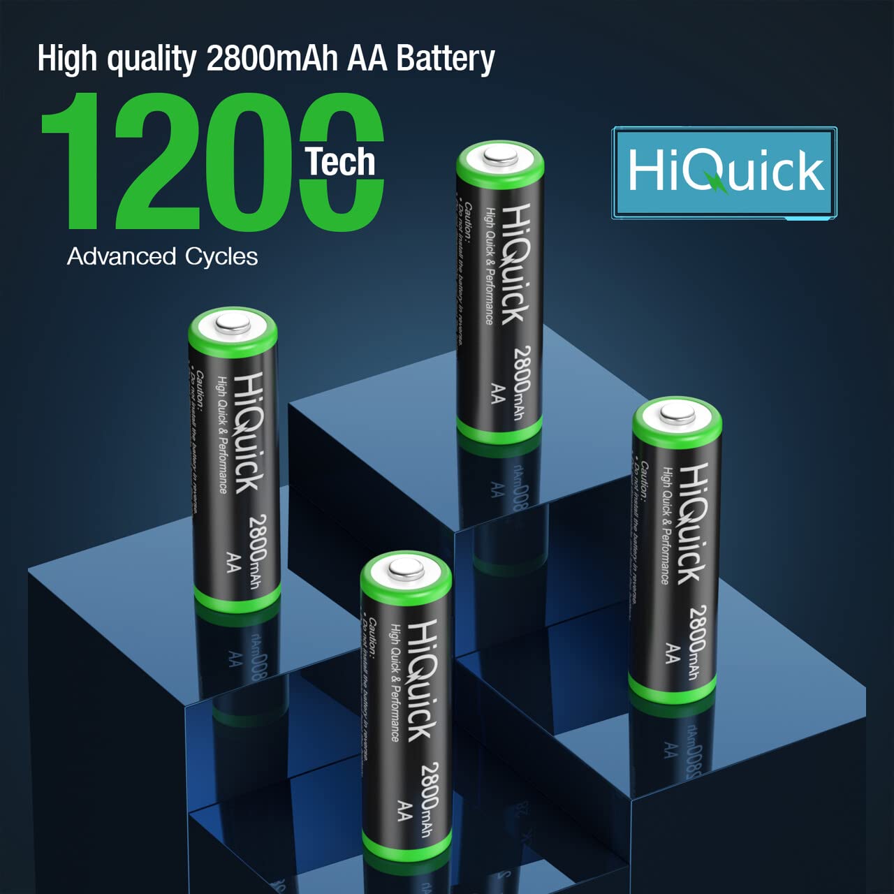 HiQuick 8pcs 2800mAh Ni-MH AA Rechargeable Batteries High Capacity Rechargeable Battery AA 1.2 Volt(1.2 V) Low Self-Discharge (AA Batteries Rechargeable x8)