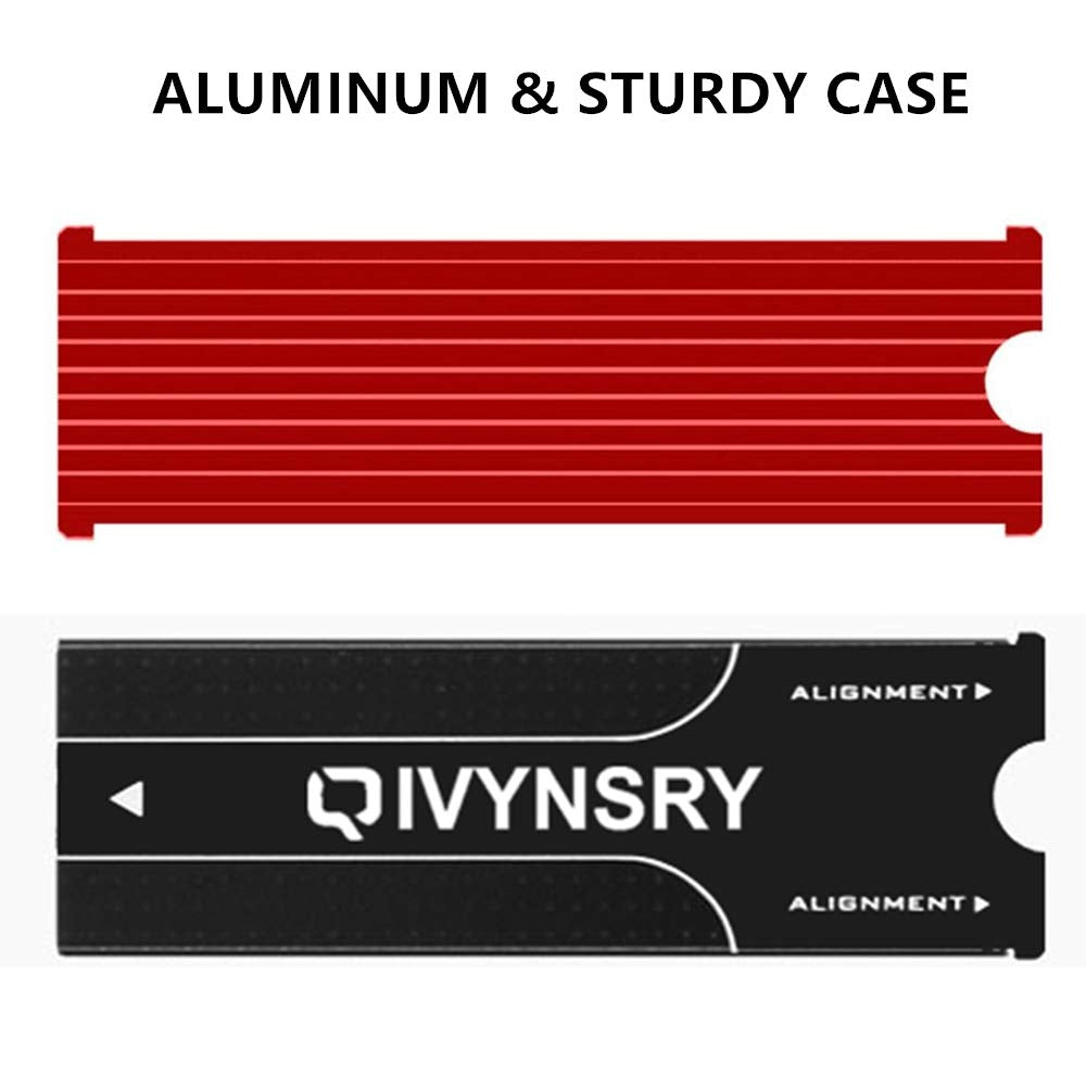 QIVYNSRY M.2 Heatsink NVME 2280 SSD Heat Sink Support Single Double Sided M2 SSD Cooling with Thermal Silicone Pads Cooler for Computer PC PS5 PCIE NVME or NGFF SATA M.2 SSD Installation, Black