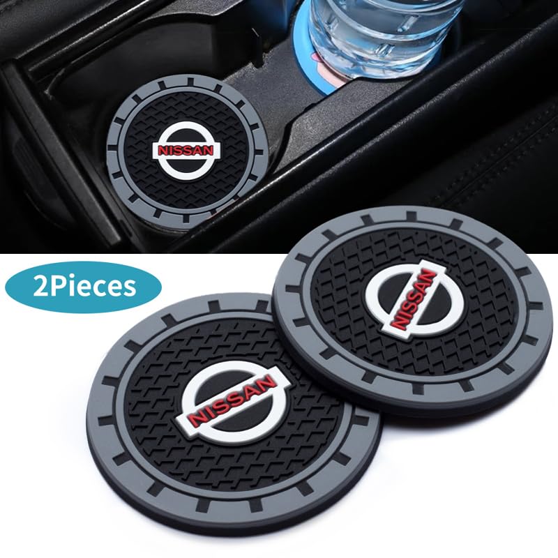 Car Cup Holder Coasters for Nissan Qashqai Versa Sentra Altima Rogue Murano Frontier Pathfinder Titan,2Pcs Car Coasters for Drink Holder,Silicone Cup Coasters for Cars,Anti-Spilt/Dust Car Cup Mat