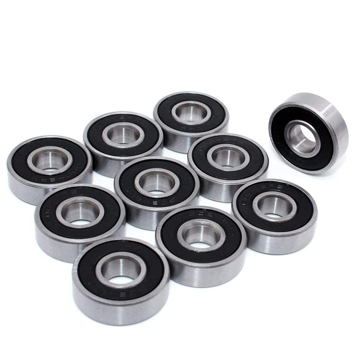 TAIANJI 10 PCS Bearings 8mm x 22mm x 7mm Bearing Roller Bearing Chrome Steel Bearings Metal Seal Bearings Double Rubber Sealed Bearing, Metal Steel Deep Groove Bearing for 3D Printer Scooter etc