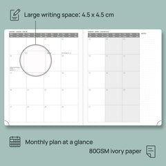 POPRUN 2024-2025 Academic Diary Week to View Large (26.5x21.5 cm) Soft Cover 17 Months (Aug'24 - Dec'25) Vertical Weekly Planner 24/25 Mid Year Diary (Night Sky Blue)