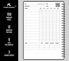 Fitness Logbook - Track 150 Workouts - Thick Paper, Durable Cover - A5 - Undated Workout Journal, Planner Log Book - Track Weight Loss, Muscle Gain, Gym Exercise, Bodybuilding Progress (Black)