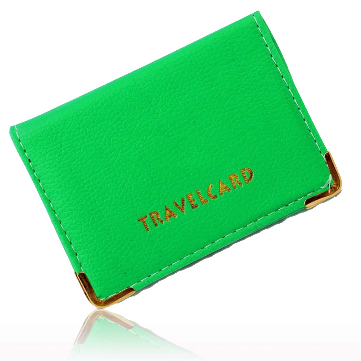 Lizzy PU Leather Travel Card   Plain & Polka Dot Unisex Credit Card ID Card Bus & Rail Pass Bank Oyster Pocket Wallet Case Holders (Green)