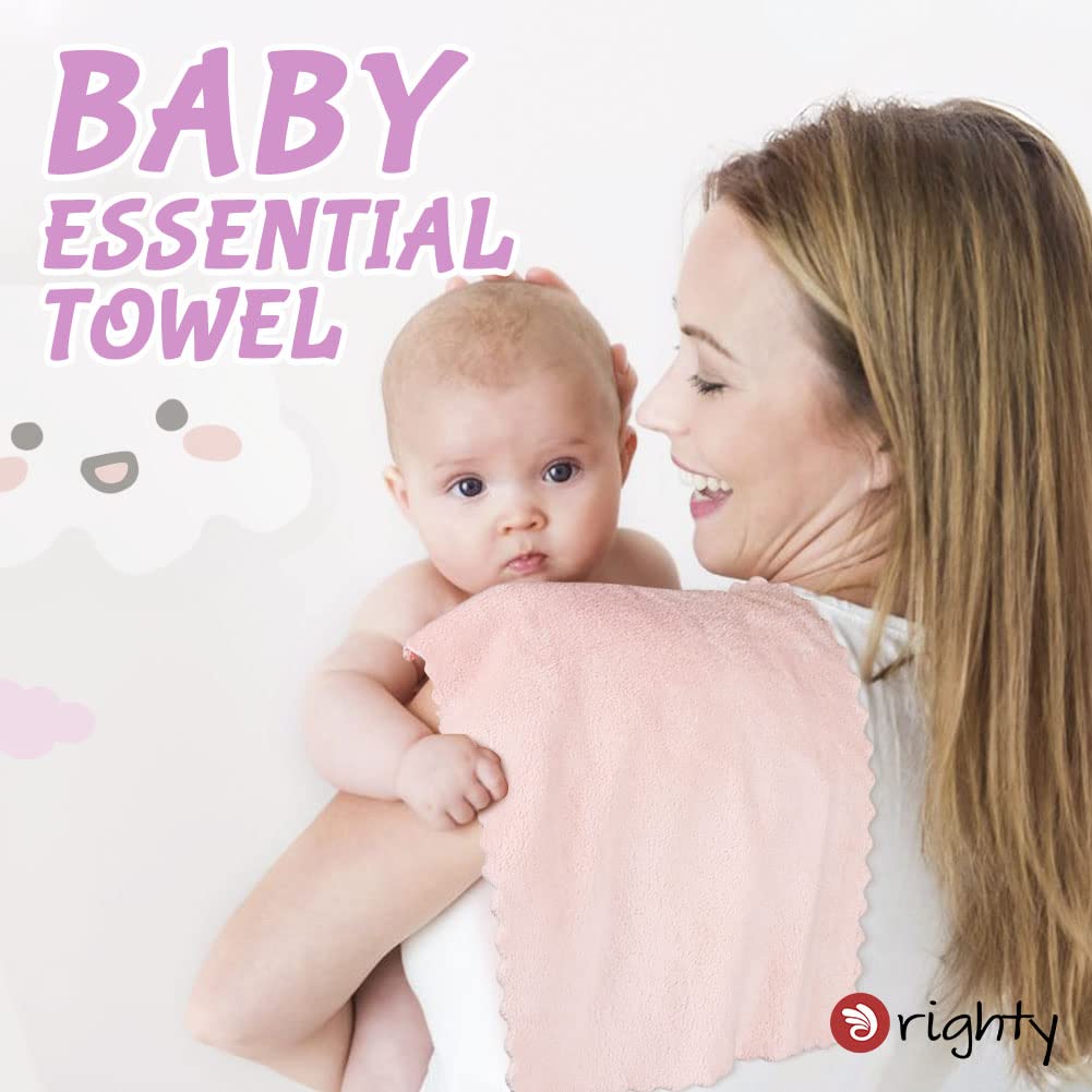 Orighty Burp Cloths, Super Soft & Highly Absorbent Coral Fleece, 20 x 10 Inch Gentle & Large Burp Rugs for Baby Sensitive Skin - Burping Cloths for Newborn Essential, 8 Pack