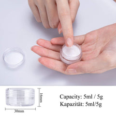 60 Pieces Empty Sample Pots, 5g / 5ml Clear Plastic Travel Cosmetic Container Jars for Creams, Sample, Make-Up Storage