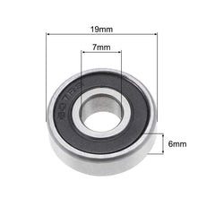 sourcing map 607-2RS Deep Groove Ball Bearing 7x19x6mm Double Sealed ABEC-3 Bearings 5-Pack