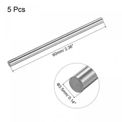 sourcing map Round Steel Rod, 3.5mm HSS 63-65 HRC Lathe Bar Stock Tool 60mm Long for Shaft Gear Drill Lathes Boring Machine Turning Miniature Axle 5Pcs