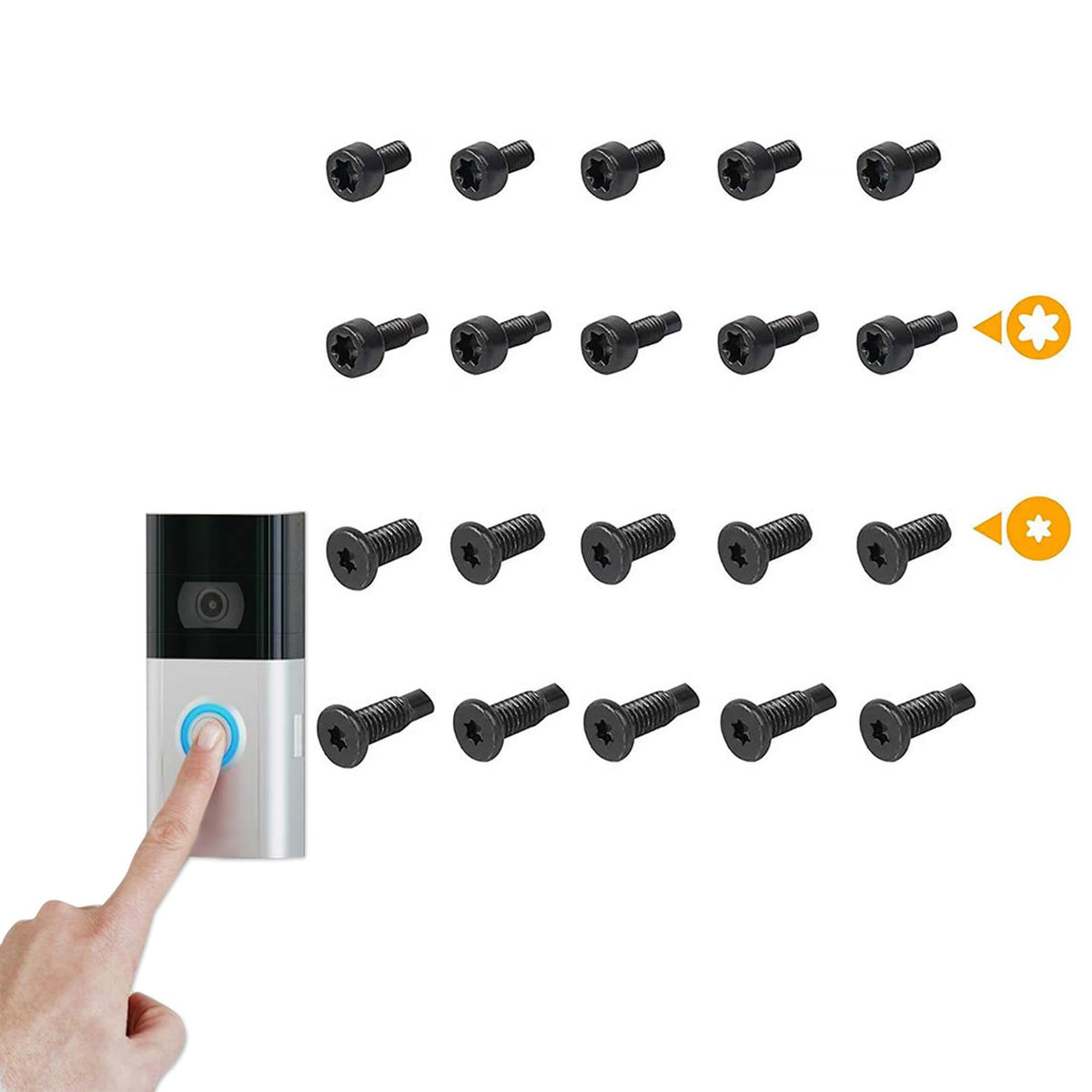 Doorbell Screwdriver Replacement,Premium Ring Doorbell Screws Set,Ring Doorbell Screws, Video Doorbell Replacement Security Screws Compatible with Video Doorbell 2 and Pro (20pcs)