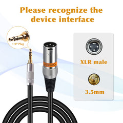 GetariaXLR Female to 1/4 Inch (6.35mm) TRS Jack Lead Balanced Signal Interconnect Cable XLR to Quarter inch Patch Cable(1M MALE XLR to 3.5mm)