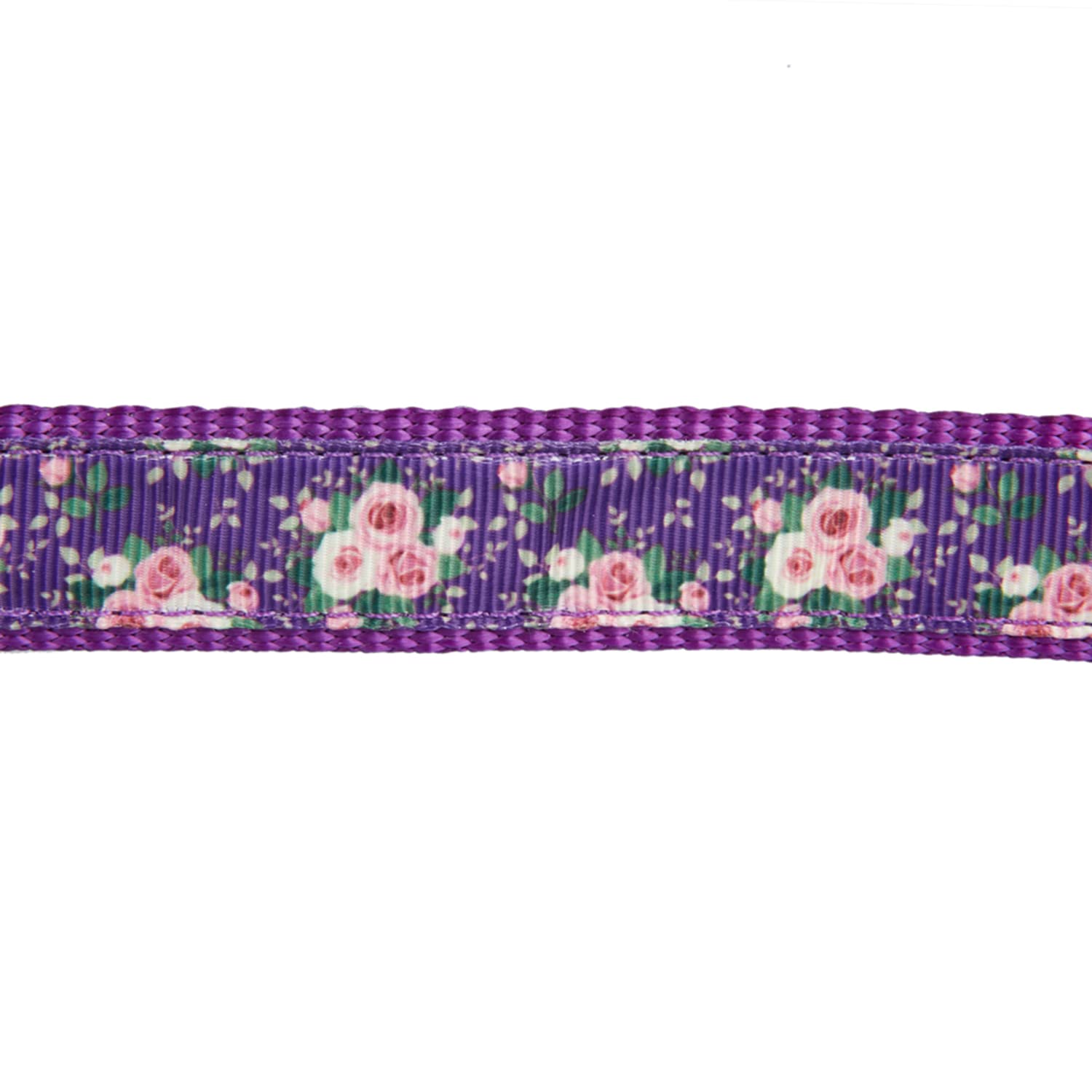 YUDOTE Spring Theme Dog Collar Medium with Printed Floral Pattern for Steady Girl Dogs Neck 31-49cm, Purple