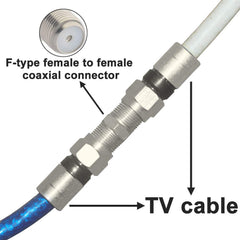 BOOBRIE F Type Adapter Female to Female TV Aerial Extension Adapter F Type Female to Female Coax Connector F Type RG6 Coax Cable Satellite Connector F Connector Coupler Joiner Gender Changer Plug 5PCS