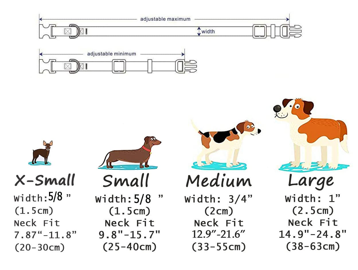 Mihqy Dog Collar for Small Dogs, Cute Small Medium Large Dog Pet Collar Cat Collar, with Floral Patterns, Soft Adjustable for Boy Girl Female Male Puppy Dog Collar(Purple & Pink Floral,XS)