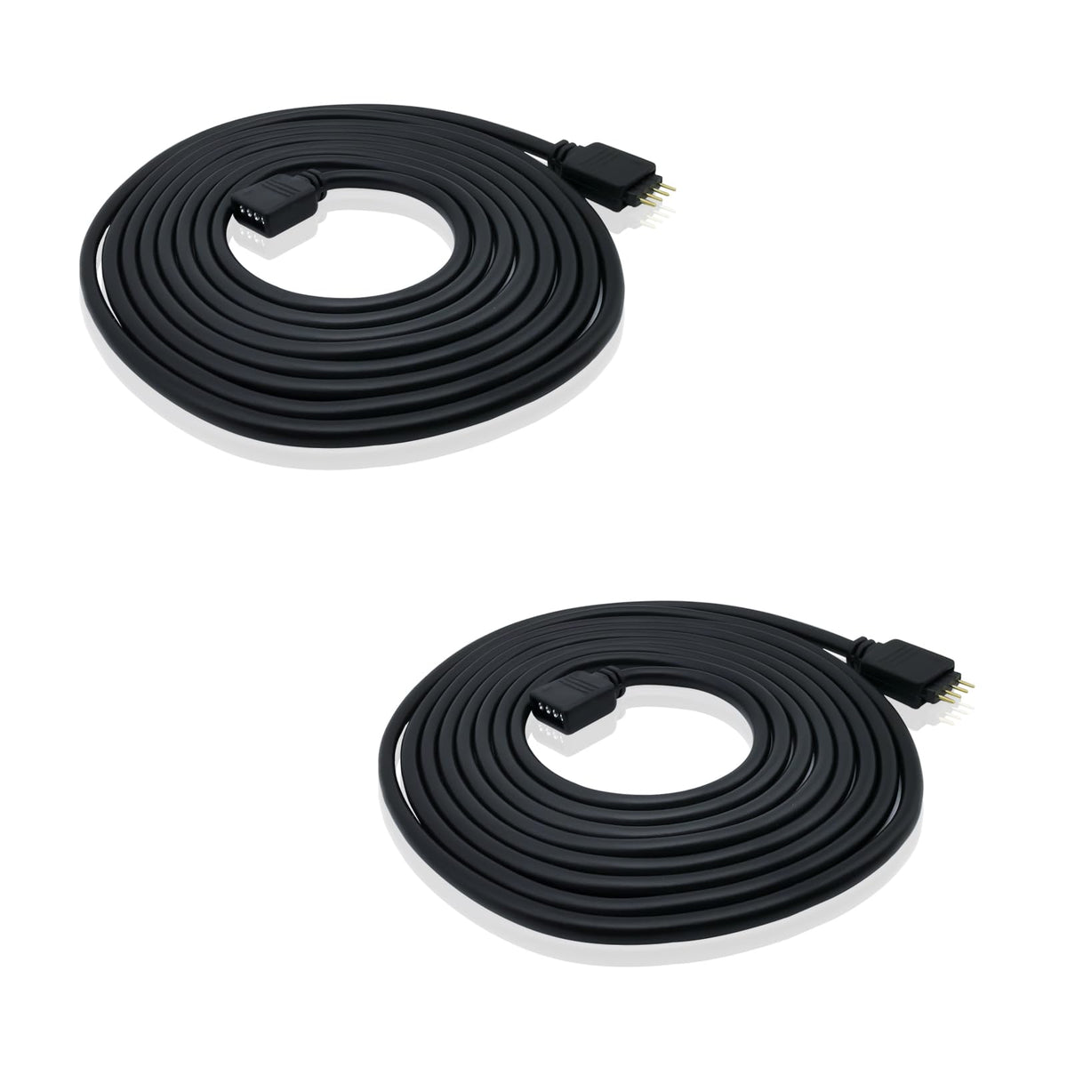 iYueMps Black LED Extension Cable, 2Pack 2.5m LED Strip Extension Cable Cord Wire 4 Pin LED Connector for SMD 5050 3528 2835 RGB LED Light Strip