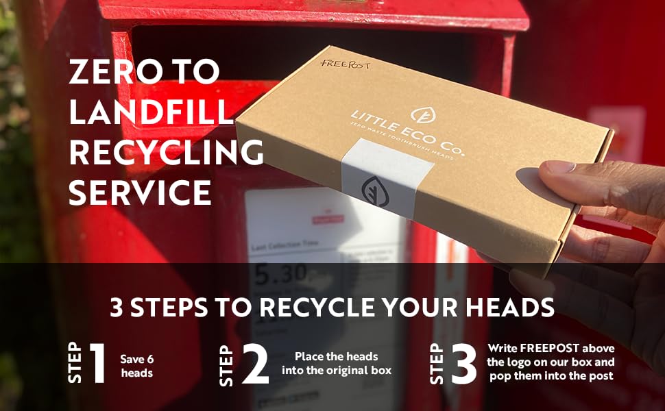 The Little Eco Company Recyclable Phillips Compatible Sonicare Toothbrush Heads FREEPOST Recycling Service- Zero to Landfill