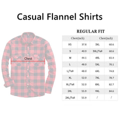 siliteelon Flannel Shirt Men Cotton Checked Shirt Men's Long Sleeve Regular fit Casual Plaid Shirt Grey