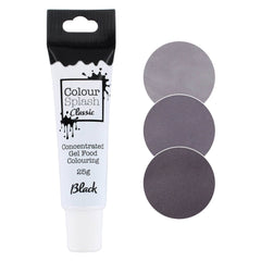 COLOUR SPLASH Food Colouring Gel Tube, Edible Ingredients, Highly Concentrated Gels, Easy to Use Squeezy Tubes, Transform Plain Cakes Into Bright, Eye-Catching Creations - Black 25g