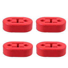 Bohaner 4PCS Universal Heavy Duty Rubber Exhaust Mount Brackets Hangers Black 11/12mm 2Hole Red