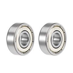 sourcing map 608ZZ Deep Groove Ball Bearings 8mm x 22mm x 7mm Double Shielded Chrome Steel Z2 2pcs