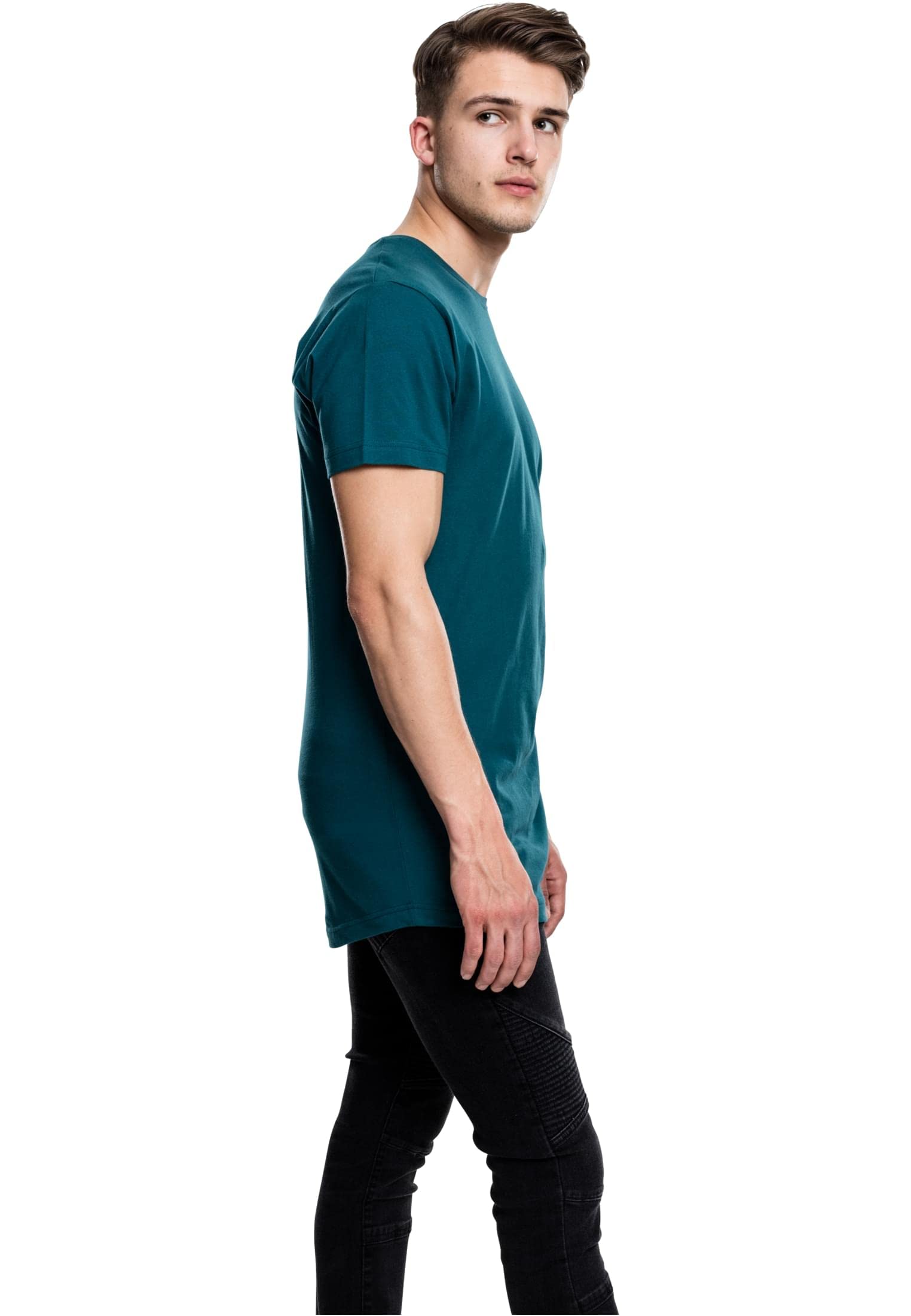 Urban Classics Men's Shaped Long Tee T-Shirt, Teal, M, 1