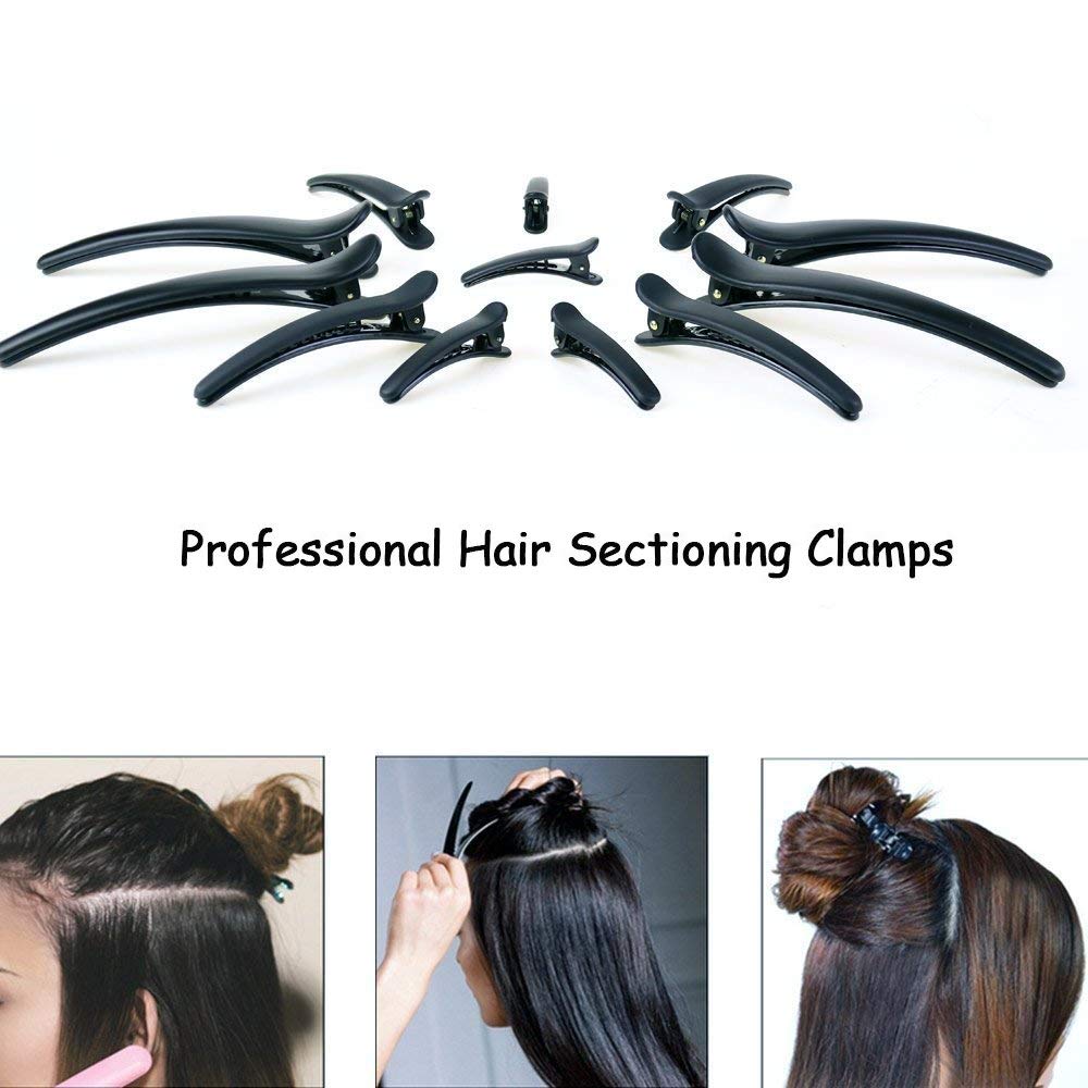 12pcs Hair Sectioning Clips and 1pcs Professional Anti-static Metal Tail Hair Comb, Makeup Hairdresser Clips for Styling of Women Girls Hairdressing Salon Tool Set