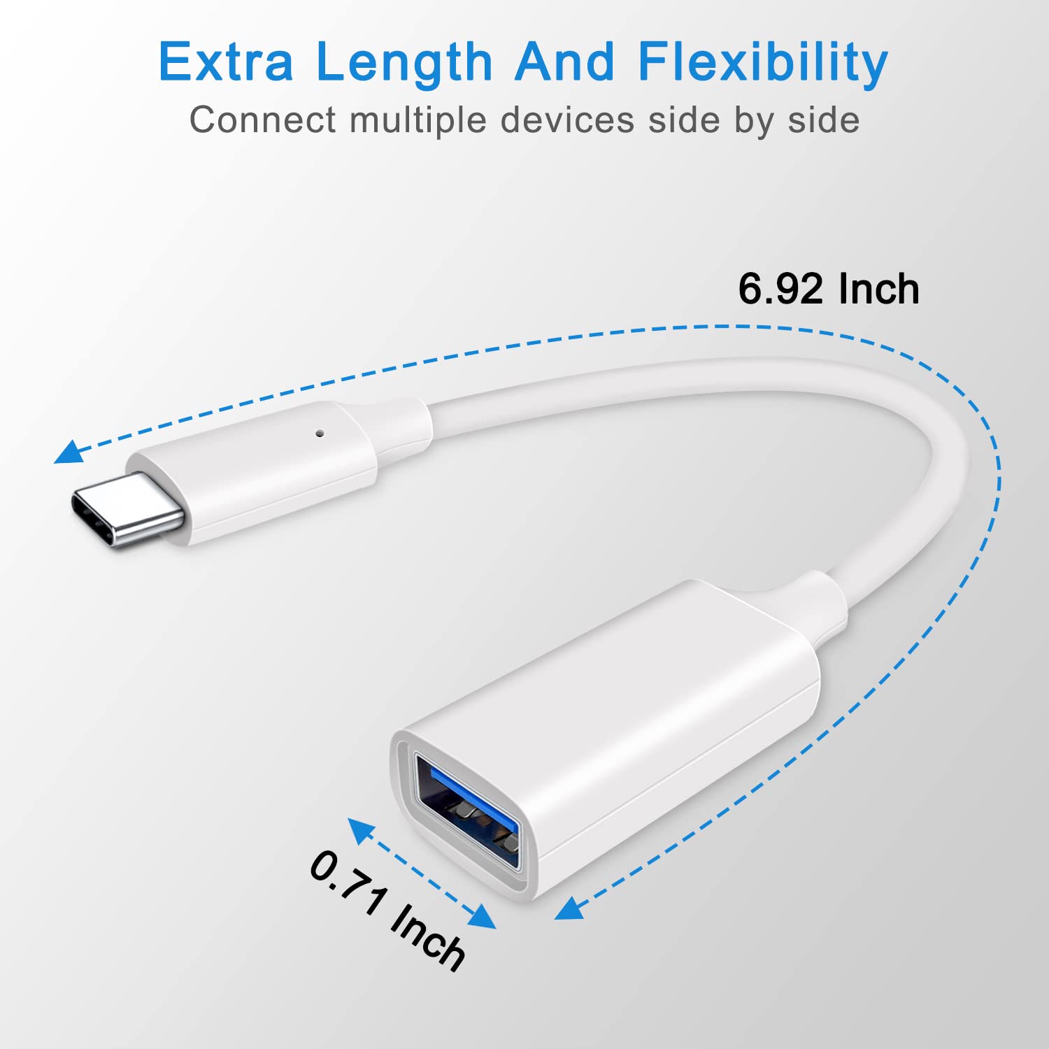 BASESAILOR USB C to USB 3.0 Cable Adapter 2Pack,Thunderbolt 3 to USB OTG Converter for iPhone 15 Max,MacBook Pro,iPad 10 Air 4 4th 5 5th Mini 6 6th Gen,Samsung Galaxy S22 S23 S24,A14 A54 A34,Tab S9